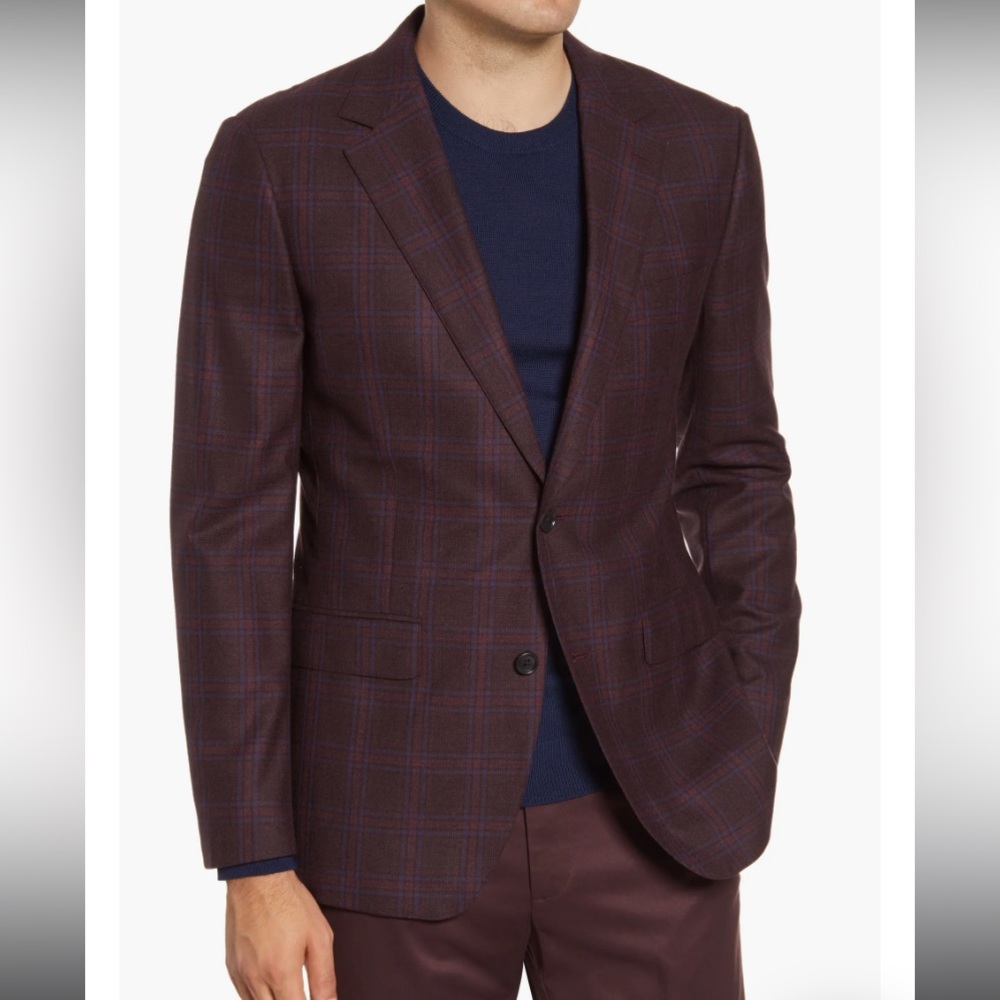 Bonobos Jetsetter Slim Fit Plaid Wool Sport Coat - Brand New with Tags